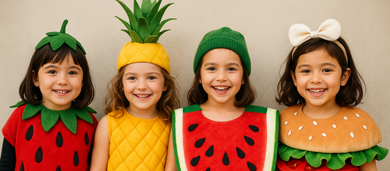 Disfraces de Frutas y Comidas para Niñas: Colores, Diversión y Originalidad
