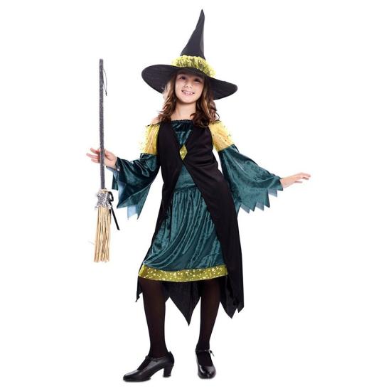 Disfraz de Bruja verde para Niña Disfraz de Bruja verde para Niña