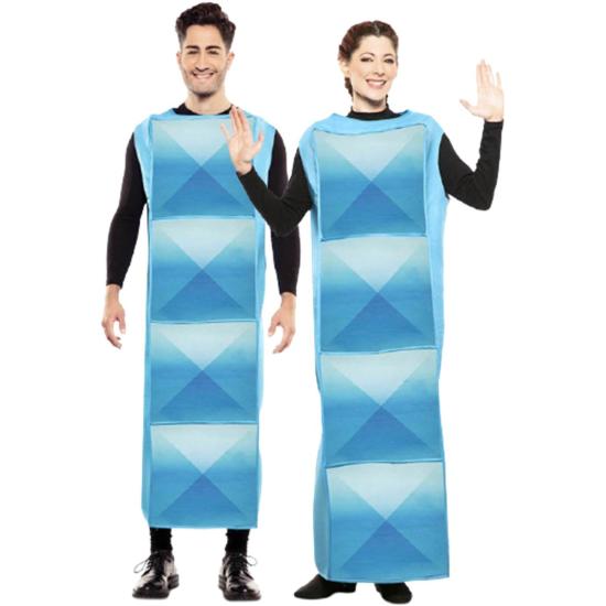 Disfraz de Tetris cyan adultos Disfraz de Tetris cyan adultos