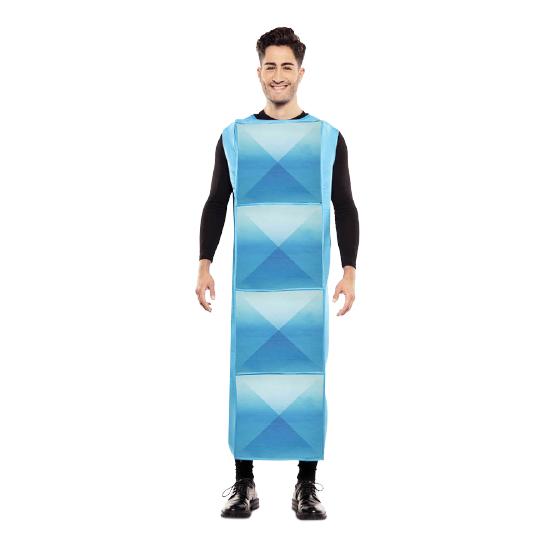 Disfraz de Tetris cyan adultos Disfraz de Tetris cyan adultos