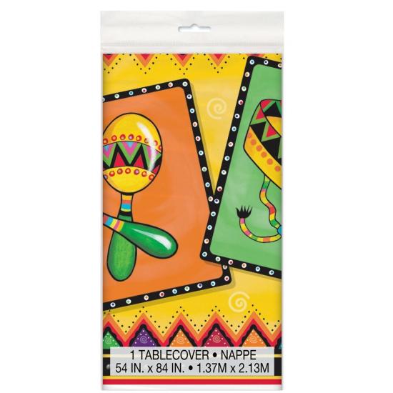 Mantel de plástico 1.37 m x 2.13 m con diseño mexicano Mantel de plástico 1.37 m x 2.13 m con diseño mexicano