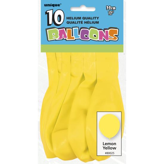 10 globos color amarillo (30 cm) - Línea Colores Básicos 10 globos color amarillo (30 cm) - Línea Colores Básicos