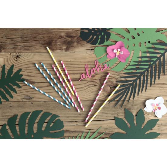 10 pajitas amarillas de papel - Aloha 10 pajitas amarillas de papel - Aloha