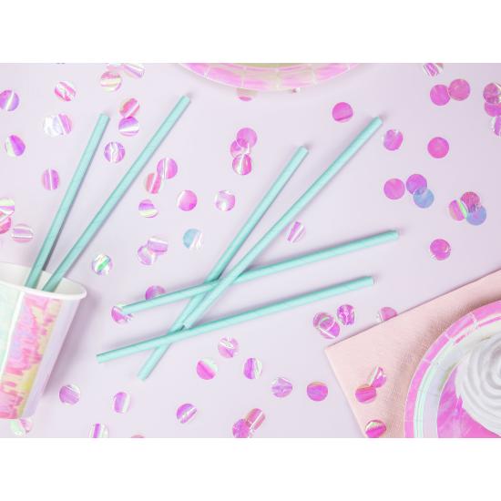 10 pajitas azules pastel de papel - Iridescent 10 pajitas azules pastel de papel - Iridescent