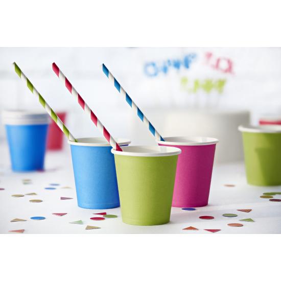 10 pajitas con rayas verdes claro de papel 10 pajitas con rayas verdes claro de papel