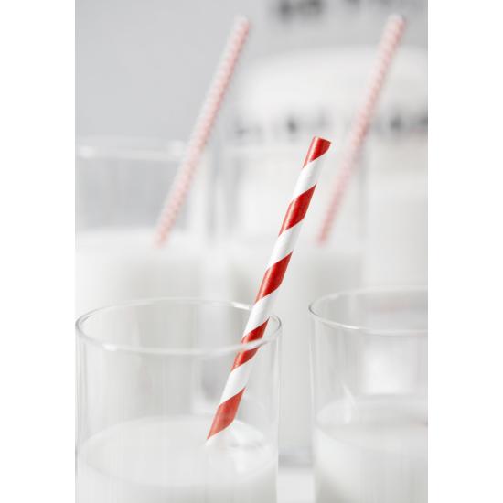 10 pajitas rojas con rayas blancas de papel - Pirates Party 10 pajitas rojas con rayas blancas de papel - Pirates Party