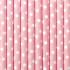 10 pajitas rosas pastel con lunares blancos de papel - Gold Bridal Shower