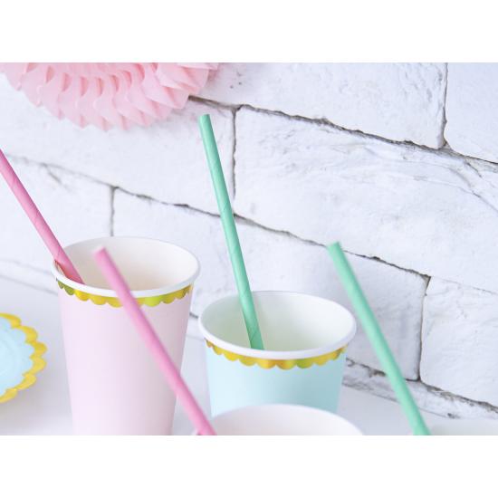 10 pajitas verdes menta de papel 10 pajitas verdes menta de papel