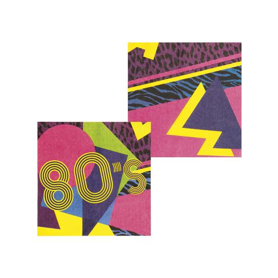 12 servilletas años 80 (33x33 cm) - Pop Party 12 servilletas años 80 (33x33 cm) - Pop Party
