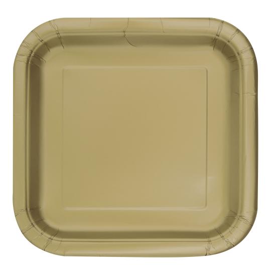 14 platos cuadrados dorados (23 cm) - Línea Colores Básicos 14 platos cuadrados dorados (23 cm) - Línea Colores Básicos
