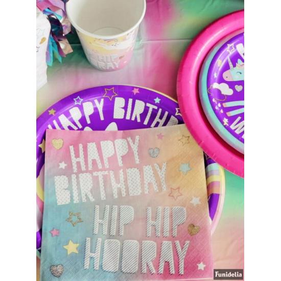 16 servilletas de Unicornio Feliz (33x33 cm) - Unicorn 16 servilletas de Unicornio Feliz (33x33 cm) - Unicorn