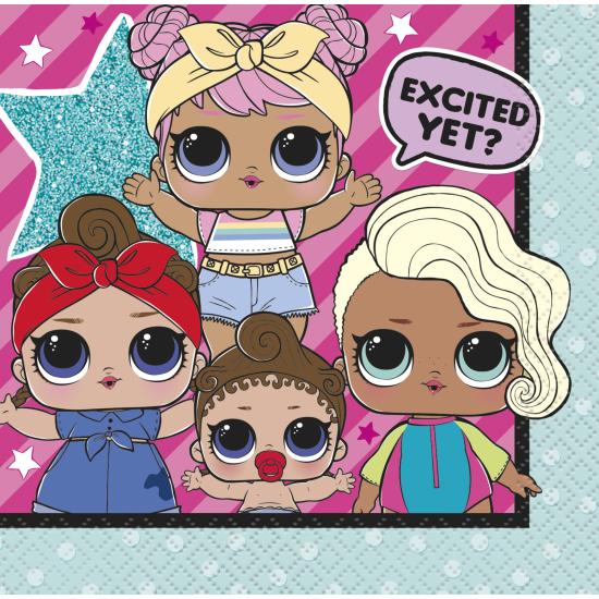 16 servilletas de coctel LOL Surprise (33x33cm) - LOL Friends 16 servilletas de coctel LOL Surprise (33x33cm) - LOL Friends