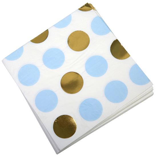 16 servilletas de lunares azules y dorados (33x33 cm) - Pattern Works Blue 16 servilletas de lunares azules y dorados (33x33 cm) - Pattern Works Blue