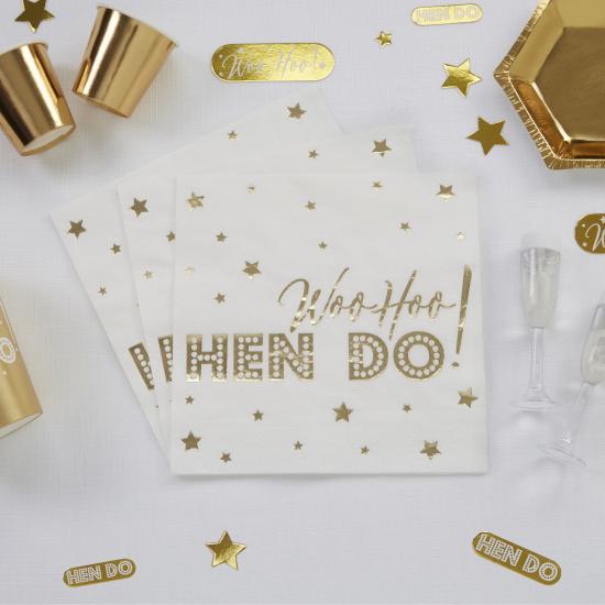 16 servilletas de papel (33x33 cm) - Woo Hoo Hen Do 16 servilletas de papel (33x33 cm) - Woo Hoo Hen Do