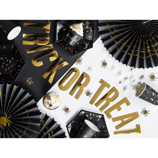 2 Abanicos de papel decorativos negros con araña dorada (32-40 cm) - Trick or Treat Collection 2 Abanicos de papel decorativos negros con araña dorada (32-40 cm) - Trick or Treat Collection
