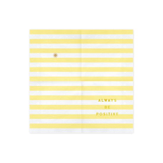 20 servilletas amarillas pastel con estampado "Always be positive" de papel (33x33 cm) - Yummy 20 servilletas amarillas pastel con estampado "Always be positive" de papel (33x33 cm) - Yummy