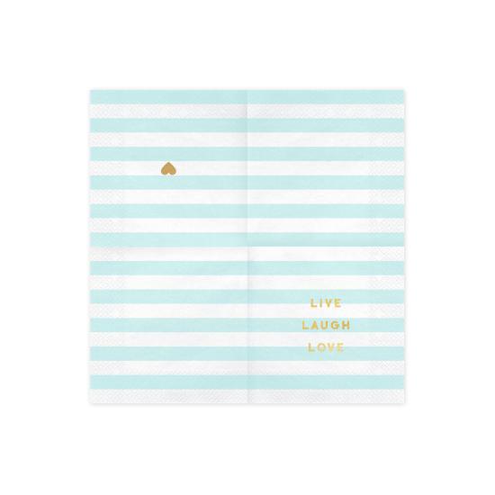 20 servilletas azul pastel con estampado "Live Laugh Love" de papel (33x33 cm) - Yummy 20 servilletas azul pastel con estampado "Live Laugh Love" de papel (33x33 cm) - Yummy
