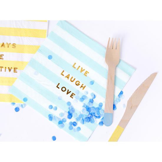 20 servilletas azul pastel con estampado "Live Laugh Love" de papel (33x33 cm) - Yummy 20 servilletas azul pastel con estampado "Live Laugh Love" de papel (33x33 cm) - Yummy