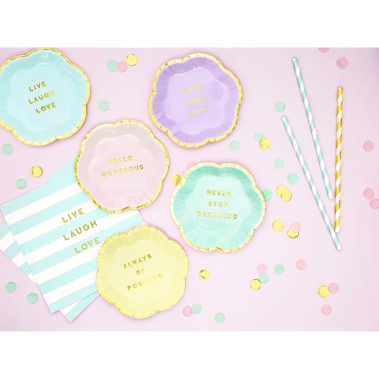 20 servilletas azul pastel con estampado "Live Laugh Love" de papel (33x33 cm) - Yummy 20 servilletas azul pastel con estampado "Live Laugh Love" de papel (33x33 cm) - Yummy