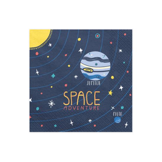 20 servilletas azules con estampado "Space Adventure" de papel (33x33 cm) - Space Party 20 servilletas azules con estampado "Space Adventure" de papel (33x33 cm) - Space Party