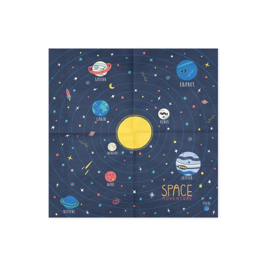 20 servilletas azules con estampado "Space Adventure" de papel (33x33 cm) - Space Party 20 servilletas azules con estampado "Space Adventure" de papel (33x33 cm) - Space Party