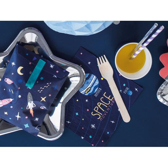 20 servilletas azules con estampado "Space Adventure" de papel (33x33 cm) - Space Party 20 servilletas azules con estampado "Space Adventure" de papel (33x33 cm) - Space Party