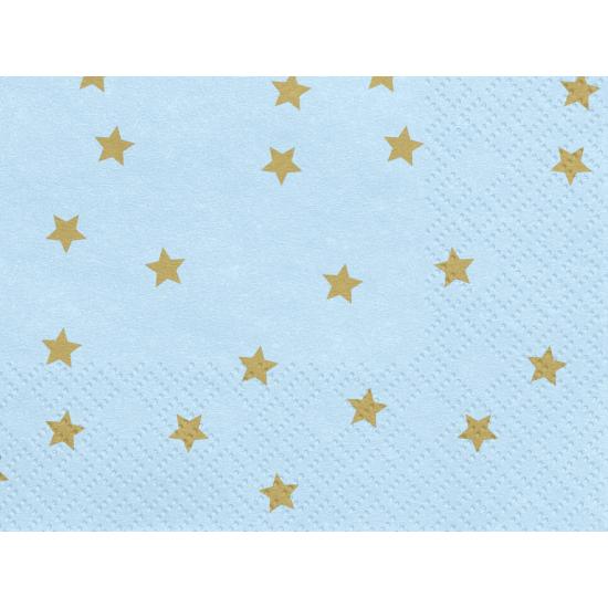 20 servilletas azules pastel con estrellas doradas de papel (33x33 cm) 20 servilletas azules pastel con estrellas doradas de papel (33x33 cm)