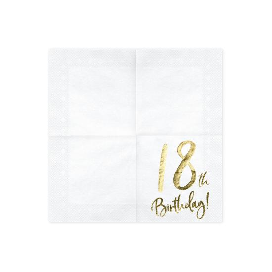 20 servilletas blancas "18th Birthday" de papel (33x33 cm) - Milestone birthday 20 servilletas blancas "18th Birthday" de papel (33x33 cm) - Milestone birthday