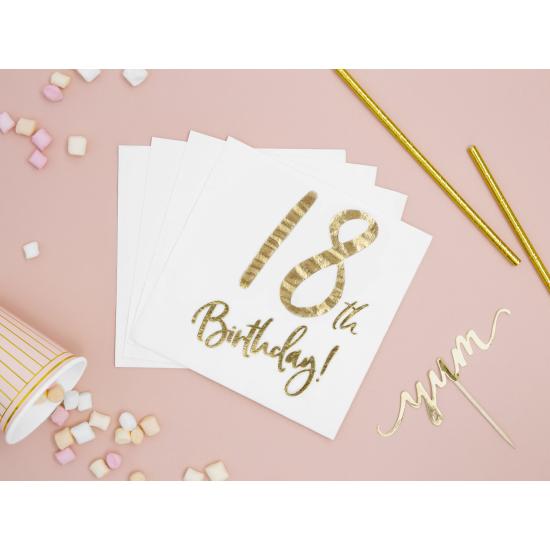 20 servilletas blancas "18th Birthday" de papel (33x33 cm) - Milestone birthday 20 servilletas blancas "18th Birthday" de papel (33x33 cm) - Milestone birthday