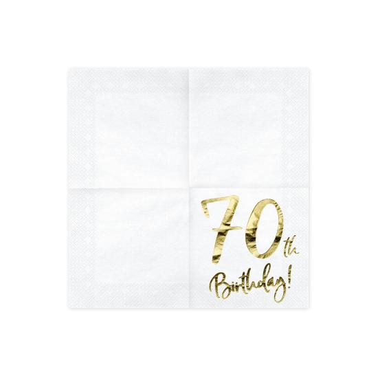20 servilletas blancas "70th Birthday" de papel (33x33 cm) - Milestone birthday 20 servilletas blancas "70th Birthday" de papel (33x33 cm) - Milestone birthday