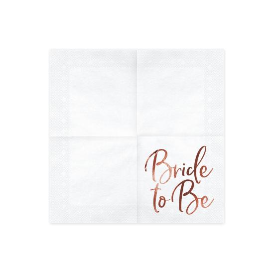 20 servilletas blancas con estampado en oro rosa "Bride To Be" de papel (33x33 cm) - Rose Gold Bride To Be 20 servilletas blancas con estampado en oro rosa "Bride To Be" de papel (33x33 cm) - Rose Gold Bride To Be