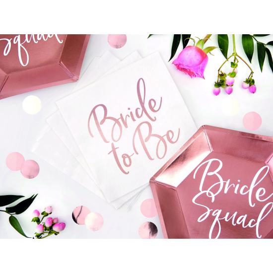 20 servilletas blancas con estampado en oro rosa "Bride To Be" de papel (33x33 cm) - Rose Gold Bride To Be 20 servilletas blancas con estampado en oro rosa "Bride To Be" de papel (33x33 cm) - Rose Gold Bride To Be