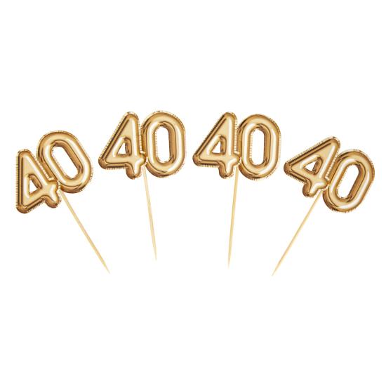 20 toppers decorativos "40" en dorado - Glitz & Glamour Black & Gold 20 toppers decorativos "40" en dorado - Glitz & Glamour Black & Gold