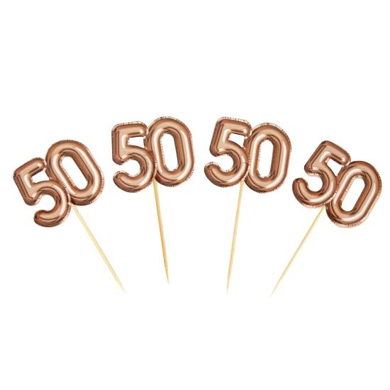 20 toppers decorativos "50" en oro rosa - Glitz & Glamour Pink & Rose Gold 20 toppers decorativos "50" en oro rosa - Glitz & Glamour Pink & Rose Gold