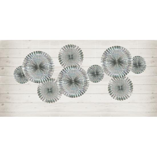 3 abanicos de papel decorativos holográficos 3 abanicos de papel decorativos holográficos