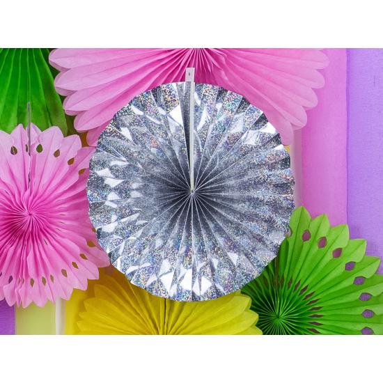 3 abanicos de papel decorativos holográficos 3 abanicos de papel decorativos holográficos