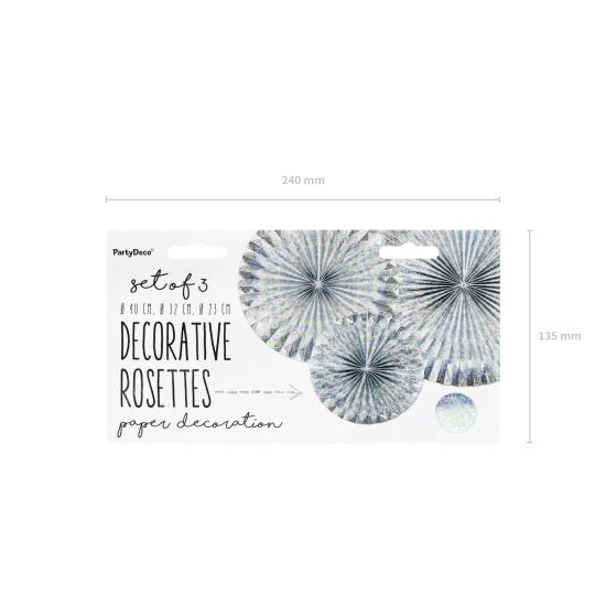 3 abanicos de papel decorativos holográficos 3 abanicos de papel decorativos holográficos