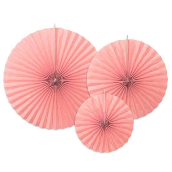 3 abanicos de papel decorativos rosas pastel 3 abanicos de papel decorativos rosas pastel