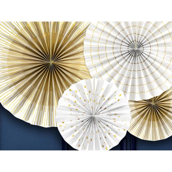 4 abanicos de papel decorativos blancos 4 abanicos de papel decorativos blancos