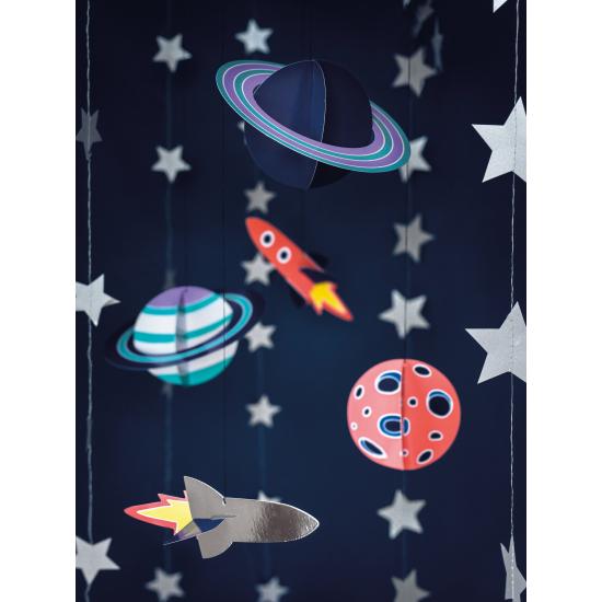 5 guirnaldas colgantes con figuras del espacio - Space Party 5 guirnaldas colgantes con figuras del espacio - Space Party