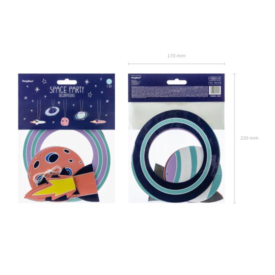 5 guirnaldas colgantes con figuras del espacio - Space Party 5 guirnaldas colgantes con figuras del espacio - Space Party