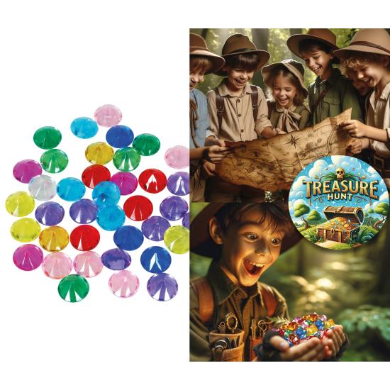 50 Diamantes Decorativos Multicolor (1,5 cm) - Accesorios para Fiestas y Eventos 50 Diamantes Decorativos Multicolor (1,5 cm) - Accesorios para Fiestas y Eventos