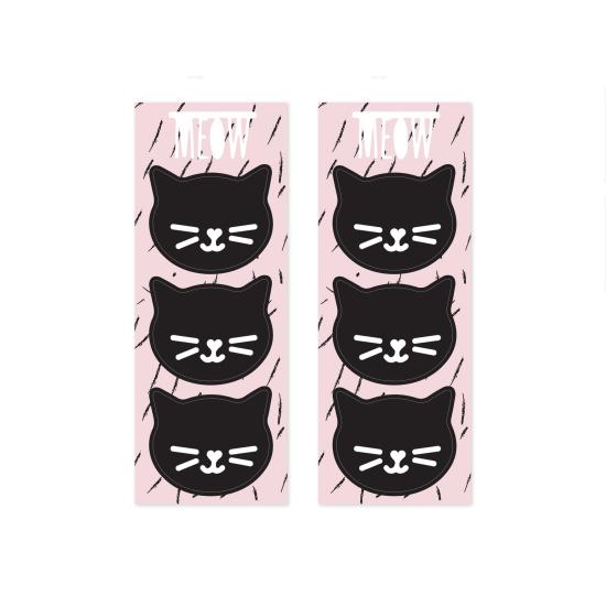 6 bolsas rosas de papel con pegatinas de gatos - Meow Party 6 bolsas rosas de papel con pegatinas de gatos - Meow Party