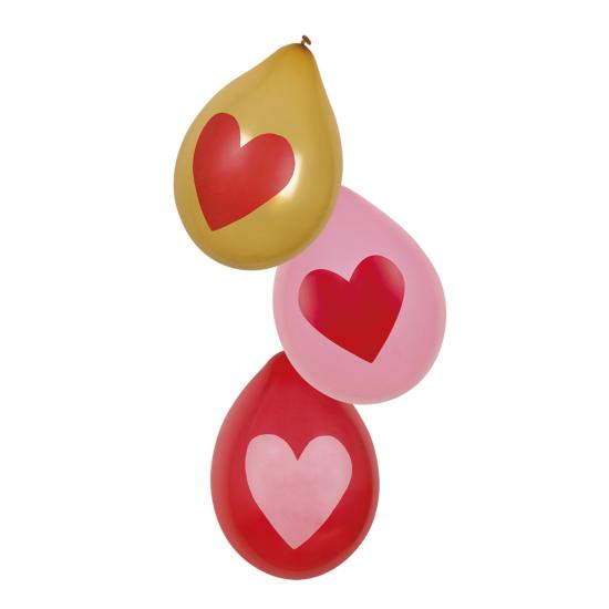 6 globos amor con corazones dorados (25 cm) 6 globos amor con corazones dorados (25 cm)