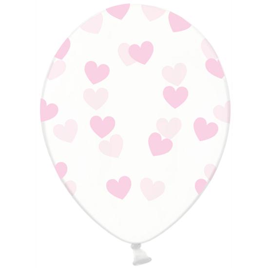 6 globos de látex transparentes con corazones rosa claro (30 cm) - Valentine Collection 6 globos de látex transparentes con corazones rosa claro (30 cm) - Valentine Collection