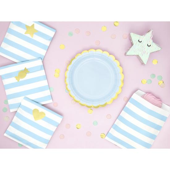 6 platos azules pastel de papel (18 cm) - Yummy 6 platos azules pastel de papel (18 cm) - Yummy