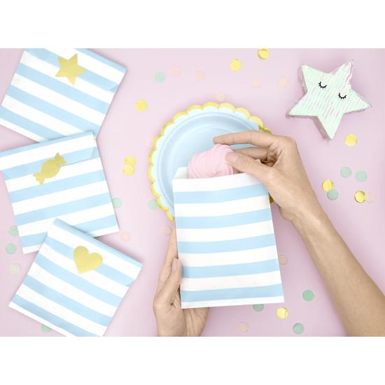 6 platos azules pastel de papel (18 cm) - Yummy 6 platos azules pastel de papel (18 cm) - Yummy