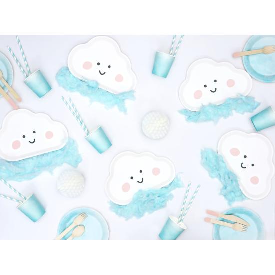 6 platos blancos con forma de nube de papel (26x17 cm) 6 platos blancos con forma de nube de papel (26x17 cm)