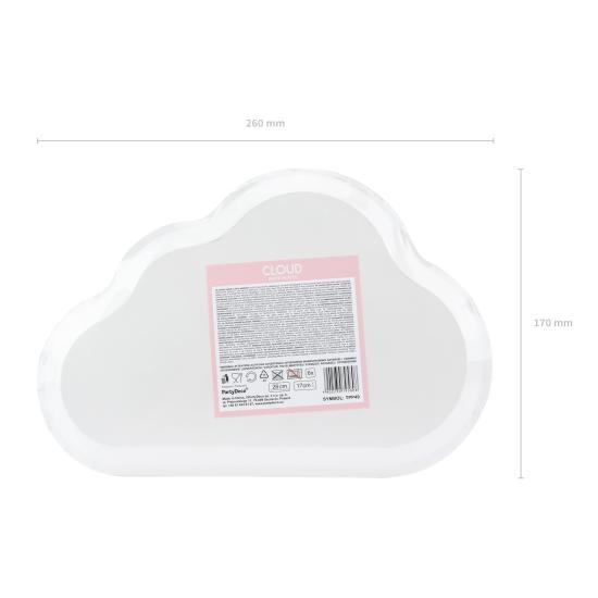 6 platos blancos con forma de nube de papel (26x17 cm) 6 platos blancos con forma de nube de papel (26x17 cm)