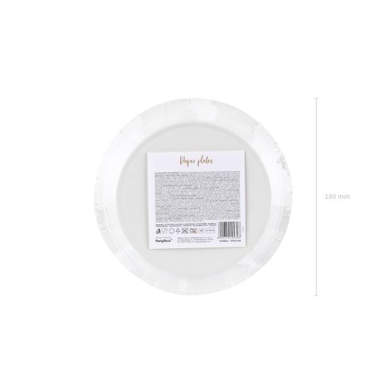 6 platos blancos con lunares en oro rosas de papel (18 cm) - Polka Dots Collection 6 platos blancos con lunares en oro rosas de papel (18 cm) - Polka Dots Collection